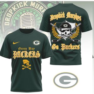 Green Bay Packers Dropkick Murphys Style Skull Hockey Sticks T Shirt