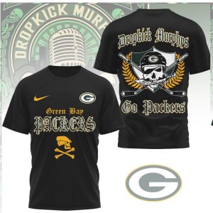 Green Bay Packers Dropkick Murphys Style Skull Hockey Sticks T Shirt