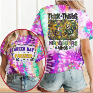 Green Bay Packers Mardi Gras Vibes Thick Thighs NFL T Shirt
