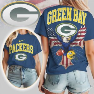 Green Bay Packers Patriotic Eagle American Flag Cross NFL Football T Shirt Green Bay Packers Patriotic Eagle American Flag Cross NFL Football T Shirt