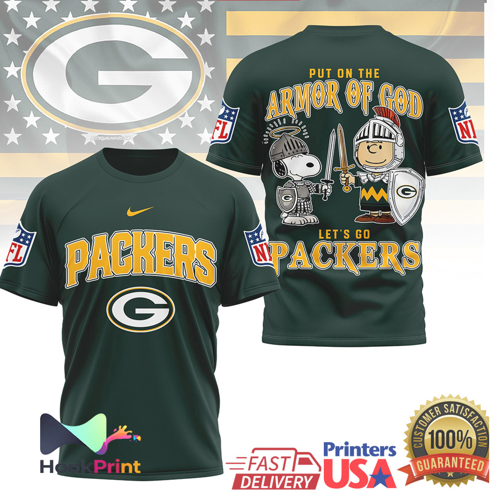 Green Bay Packers Peanuts Snoopy Put On The Armor Of God Shirt Green Bay Packers Peanuts Snoopy Put On The Armor Of God Shirt