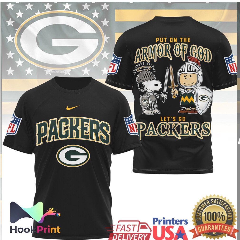 Green Bay Packers Peanuts Snoopy Put On The Armor Of God Shirt Green Bay Packers Peanuts Snoopy Put On The Armor Of God Shirt