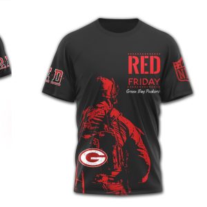 Green Bay Packers R.E.D. Friday Patriotic Eagle Military Support T Shirt