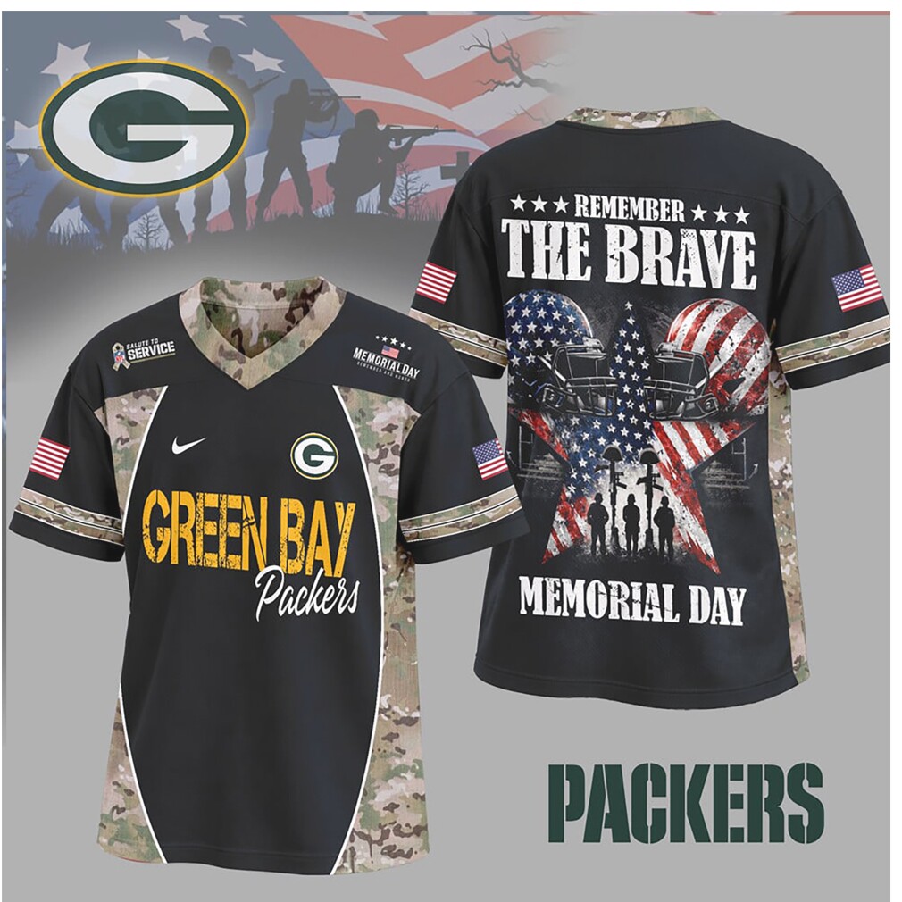 Green Bay Packers Remember The Brave Memorial Day Military Camo Jersey Green Bay Packers Remember The Brave Memorial Day Military Camo Jersey