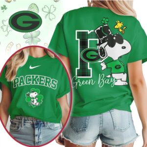 Green Bay Packers Snoopy Lucky Clover St. Patrick’s Day NFL Football T Shirt Green Bay Packers Snoopy Lucky Clover St. Patrick’s Day NFL Football T Shirt