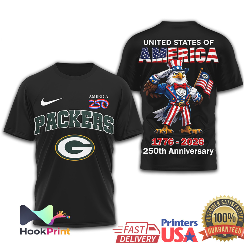 Green Bay Packers USA 250th Anniversary Patriotic Eagle T Shirt Green Bay Packers USA 250th Anniversary Patriotic Eagle T Shirt