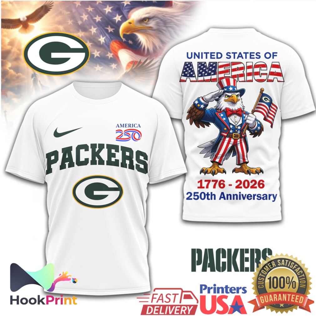 Green Bay Packers USA 250th Anniversary Patriotic Eagle T Shirt Green Bay Packers USA 250th Anniversary Patriotic Eagle T Shirt