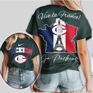 Green Bay Packers Vive la France Paris Inspired Fan NFL Shirt Green Bay Packers Vive la France Paris Inspired Fan NFL Shirt