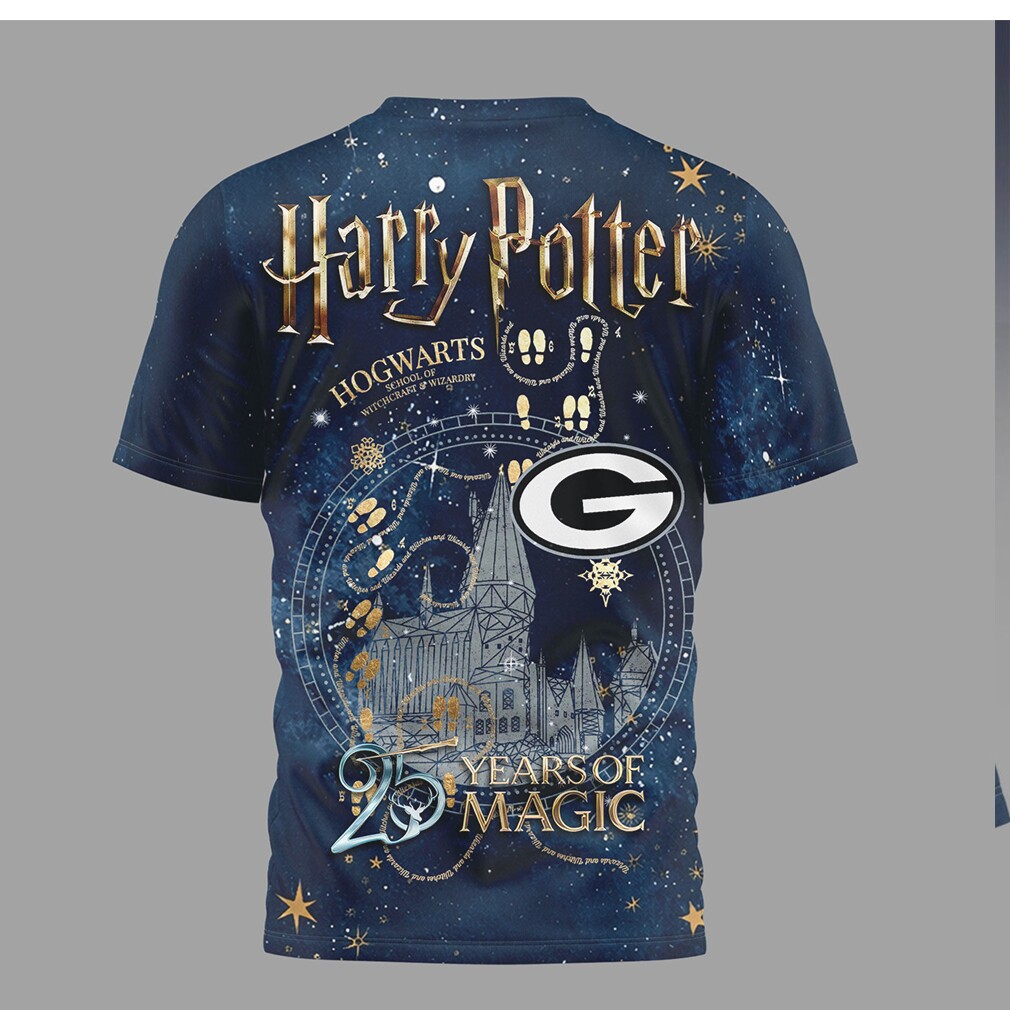 Green Bay Packers x Harry Potter 25 Years of Magic Galaxy T Shirt Green Bay Packers x Harry Potter 25 Years of Magic Galaxy T Shirt