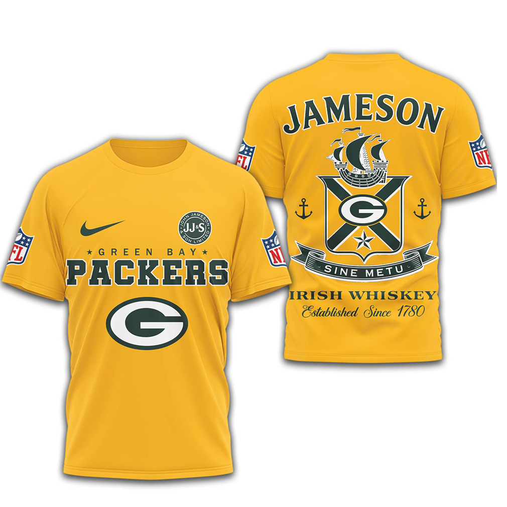Green Bay Packers x Jameson Irish Whiskey Sine Metu T Shirt Green Bay Packers x Jameson Irish Whiskey Sine Metu T Shirt