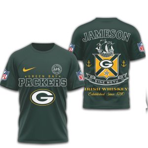 Green Bay Packers x Jameson Irish Whiskey Sine Metu T Shirt