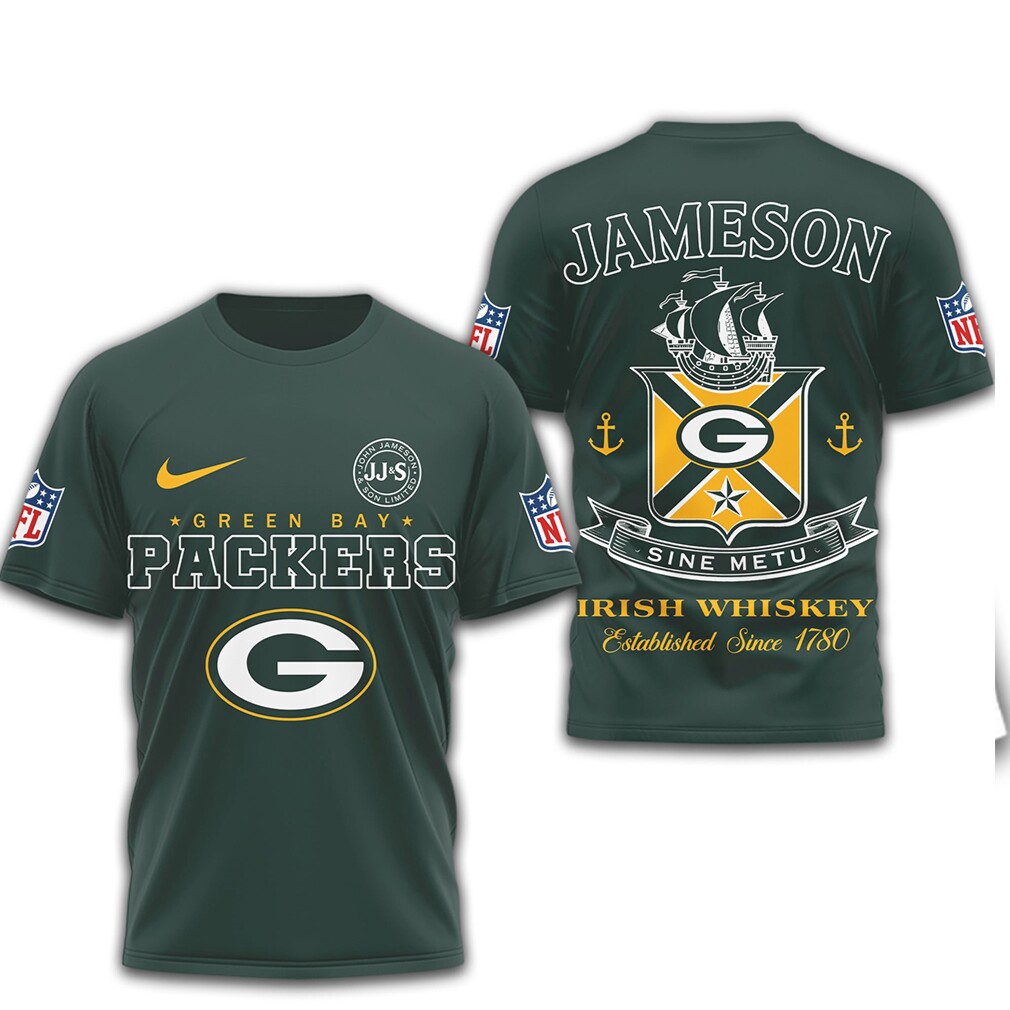 Green Bay Packers x Jameson Irish Whiskey Sine Metu T Shirt Green Bay Packers x Jameson Irish Whiskey Sine Metu T Shirt