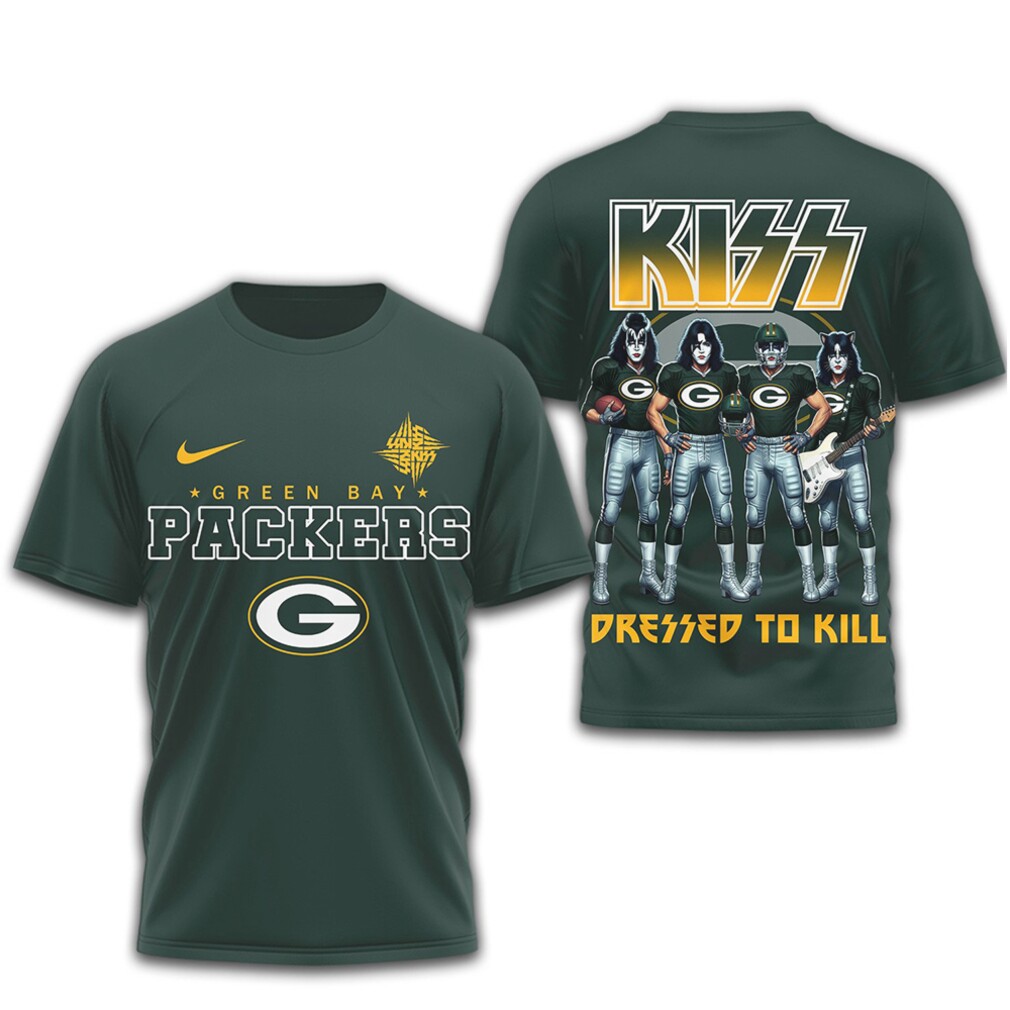 Green Bay Packers x KISS Dressed To Kill Rock Band NFL Fan T Shirt Green Bay Packers x KISS Dressed To Kill Rock Band NFL Fan T Shirt