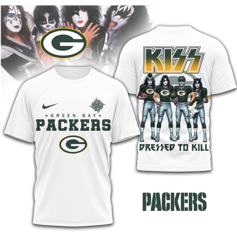 Green Bay Packers x KISS Dressed To Kill Rock Band NFL Fan T Shirt Green Bay Packers x KISS Dressed To Kill Rock Band NFL Fan T Shirt