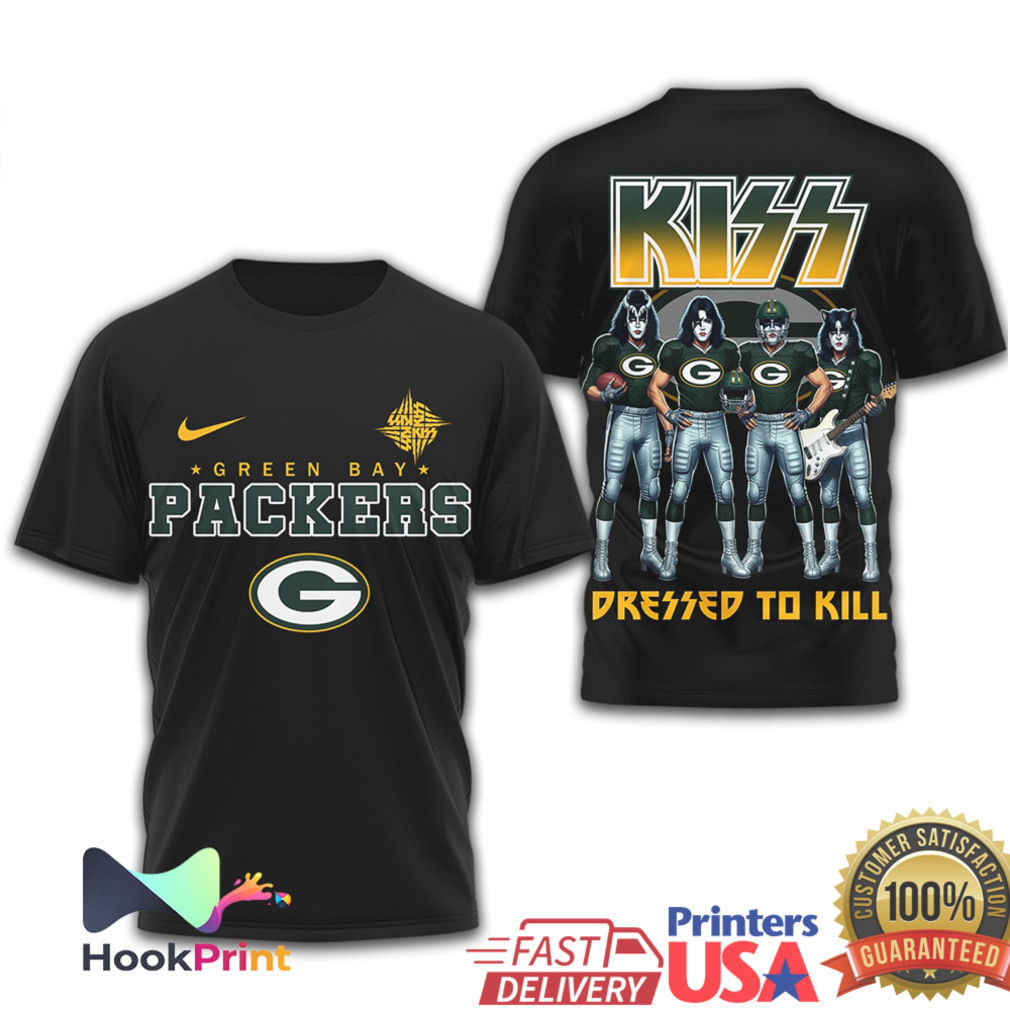 Green Bay Packers x KISS Rock Band Dressed To Kill T Shirt Green Bay Packers x KISS Rock Band Dressed To Kill T Shirt
