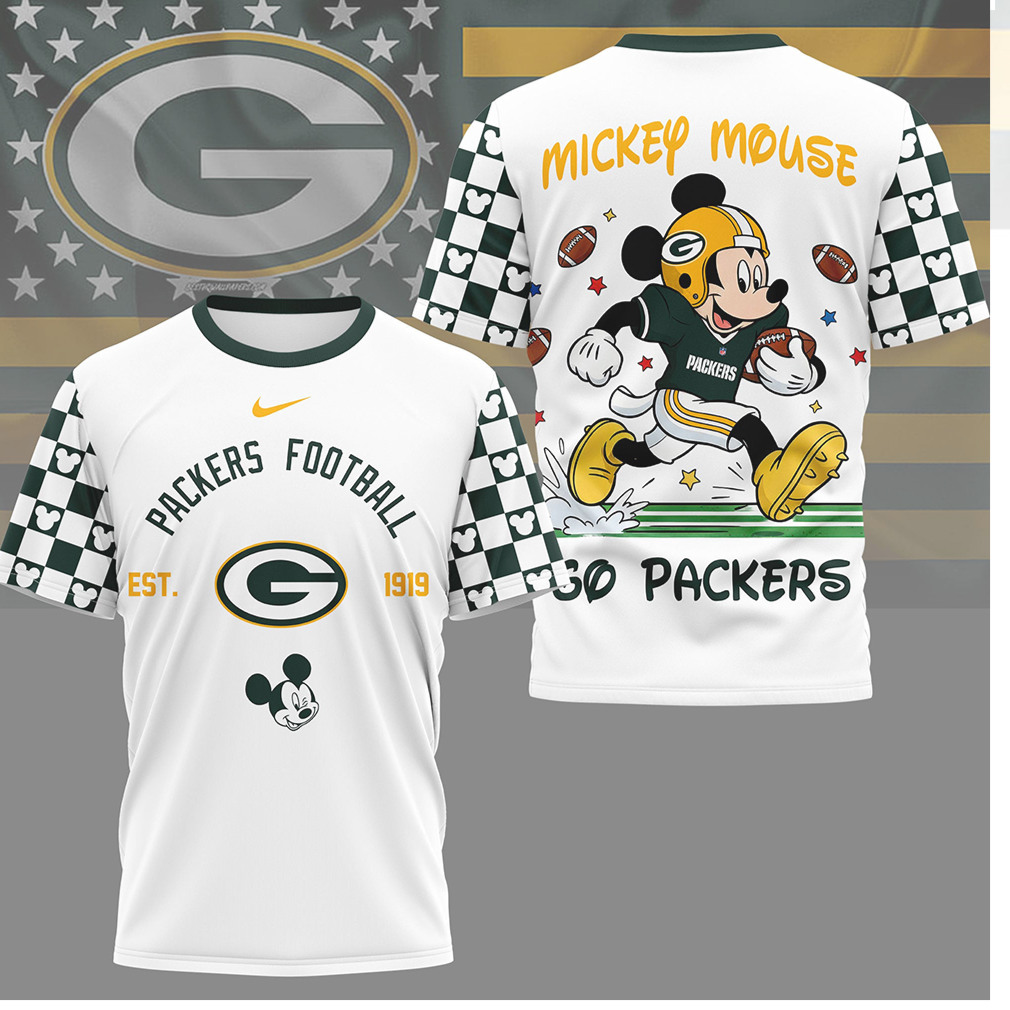Green Bay Packers x Mickey Mouse 3D Football Jersey T Shirt Green Bay Packers x Mickey Mouse 3D Football Jersey T Shirt