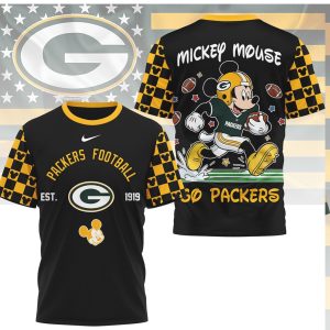Green Bay Packers x Mickey Mouse 3D Football Jersey T Shirt
