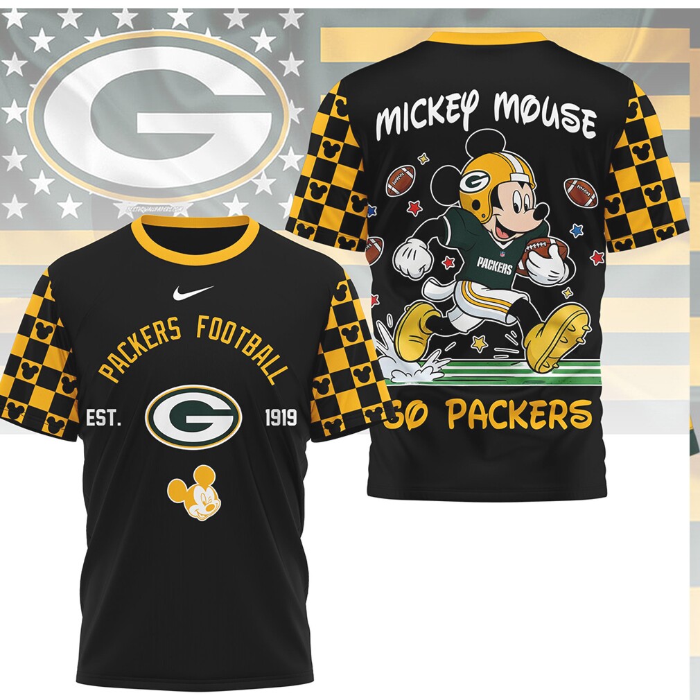 Green Bay Packers x Mickey Mouse 3D Football Jersey T Shirt Green Bay Packers x Mickey Mouse 3D Football Jersey T Shirt