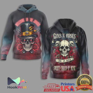 Guns N’ Roses Welcome To The Jungle Skull Roses Rock Band Apparel Shirt Guns N’ Roses Welcome To The Jungle Skull Roses Rock Band Apparel Shirt