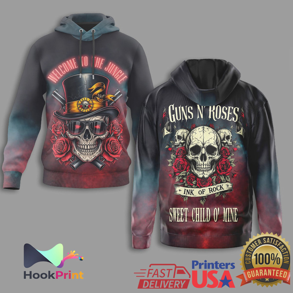 Guns N' Roses Welcome To The Jungle Skull Roses Rock Band Apparel Shirt Guns N' Roses Welcome To The Jungle Skull Roses Rock Band Apparel Shirt
