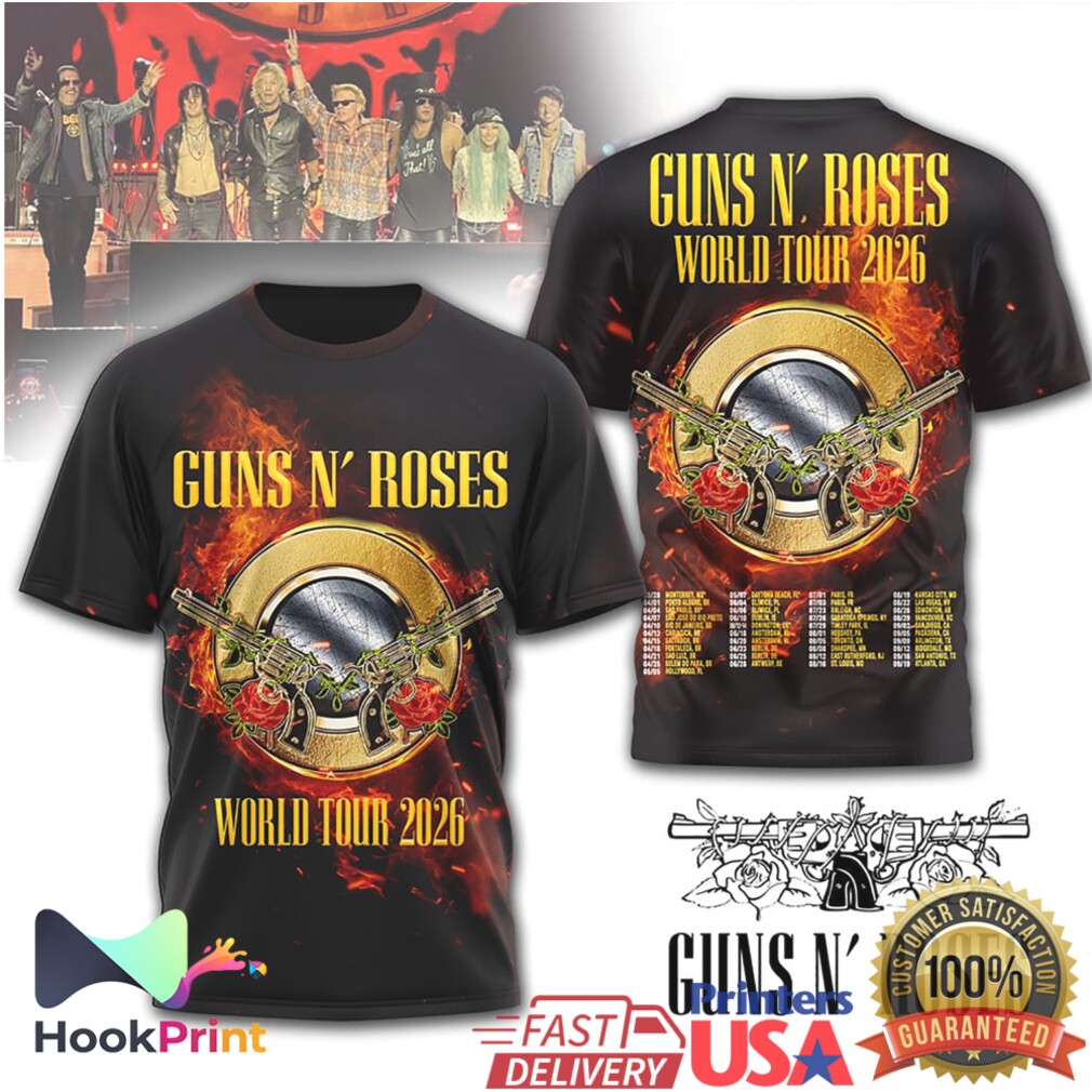 Guns N’ Roses World Tour 2026 Guns and Roses Vintage Flame Rock Band T Shirt Guns N’ Roses World Tour 2026 Guns and Roses Vintage Flame Rock Band T Shirt