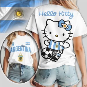 Hello Kitty Argentina National Team Soccer World Champions Fan T Shirt Hello Kitty Argentina National Team Soccer World Champions Fan T Shirt