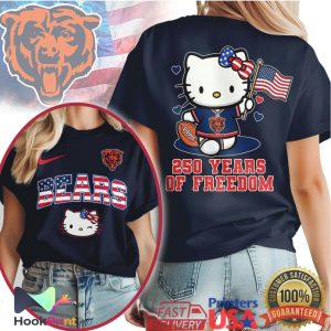 Hello Kitty Chicago Bears 250 Years of Freedom NFL Fan T Shirt