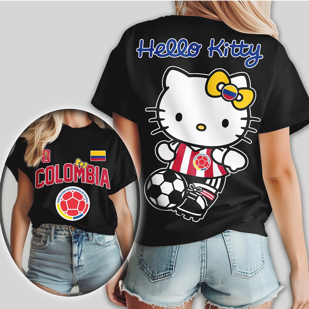 Hello Kitty Colombia National Team Football Cute Soccer Girl T Shirt Hello Kitty Colombia National Team Football Cute Soccer Girl T Shirt