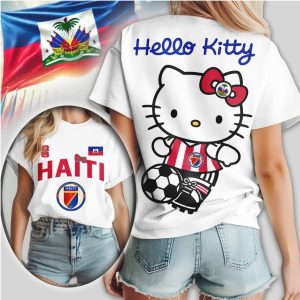 Hello Kitty Haiti National Football Team Fan Soccer Kitty T Shirt Hello Kitty Haiti National Football Team Fan Soccer Kitty T Shirt