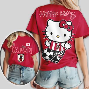 Hello Kitty Japan Samurai Blue Soccer Fan T Shirt