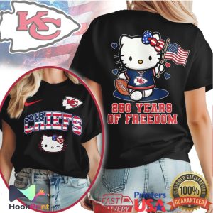 Hello Kitty Kansas City Chiefs 250 Years of Freedom Patriotic T Shirt