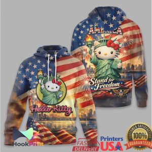Hello Kitty Liberty Statue 250 Years of America Patriotic T Shirt