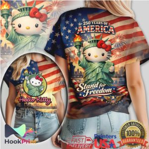 Hello Kitty Liberty Statue 250 Years of America Patriotic T Shirt