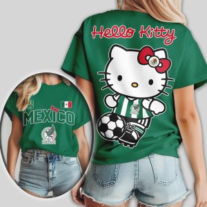 Hello Kitty Mexico El Tri Football Fan T Shirt
