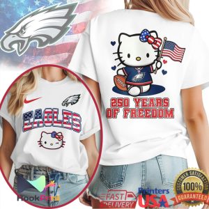 Hello Kitty Philadelphia Eagles 250 Years of Freedom Patriotic Shirt