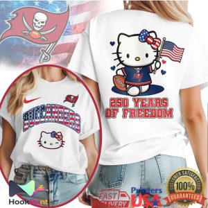 Hello Kitty Tampa Bay Buccaneers 250 Years of Freedom Graphic T Shirt