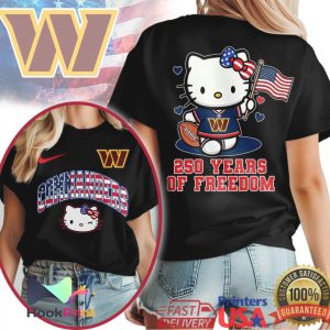 Hello Kitty Washington Commanders 250 Years of Freedom NFL T Shirt