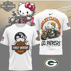 Hello Kitty x Harley Davidson x Green Bay Packers NFL Biker T Shirt Hello Kitty x Harley Davidson x Green Bay Packers NFL Biker T Shirt