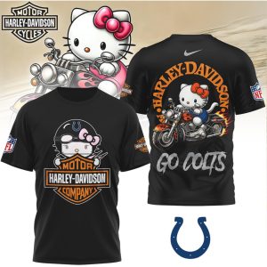 Hello Kitty x Harley Davidson x Indianapolis Colts NFL Biker T Shirt Hello Kitty x Harley Davidson x Indianapolis Colts NFL Biker T Shirt