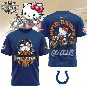 Hello Kitty x Harley Davidson x Indianapolis Colts NFL Biker T Shirt