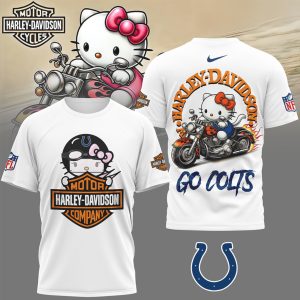 Hello Kitty x Harley Davidson x Indianapolis Colts NFL Biker T Shirt