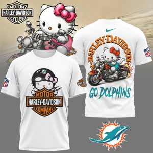 Hello Kitty x Harley Davidson x Miami Dolphins NFL Biker T Shirt