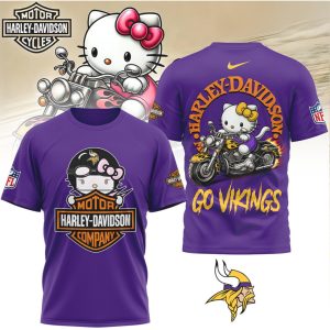 Hello Kitty x Harley Davidson x Minnesota Vikings NFL Biker T Shirt Hello Kitty x Harley Davidson x Minnesota Vikings NFL Biker T Shirt