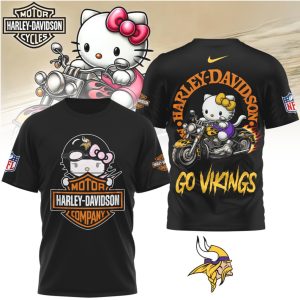 Hello Kitty x Harley Davidson x Minnesota Vikings NFL Biker T Shirt