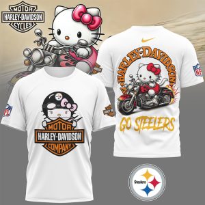 Hello Kitty x Harley Davidson x Pittsburgh Slers NFL Biker T Shirt