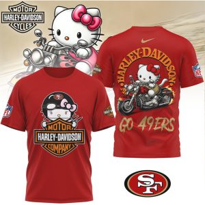 Hello Kitty x Harley Davidson x San Francisco 49ers NFL Biker T Shirt Hello Kitty x Harley Davidson x San Francisco 49ers NFL Biker T Shirt