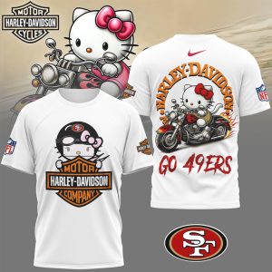 Hello Kitty x Harley Davidson x San Francisco 49ers NFL Biker T Shirt