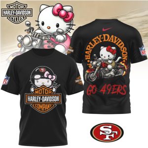 Hello Kitty x Harley Davidson x San Francisco 49ers NFL Biker T Shirt