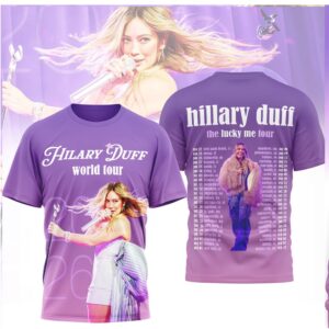 Hilary Duff World Tour 2026 The Lucky Me Tour Purple Concert Apparel T Shirt