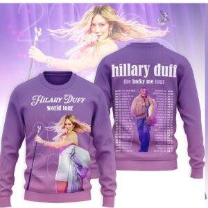 Hilary Duff World Tour 2026 The Lucky Me Tour Purple Concert Apparel T Shirt